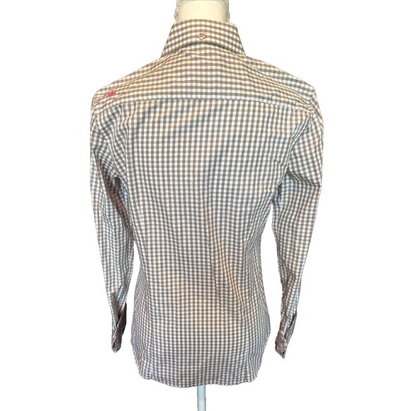 Jared Lang Madrird Gingham Paisley Button Down Medium - Picture 2 of 10